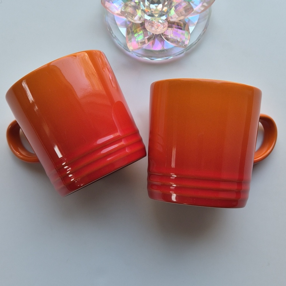 Le Creuset Flame Ombre Stoneware Coffee Mugs - Set of 2 - Picture 6 of 6